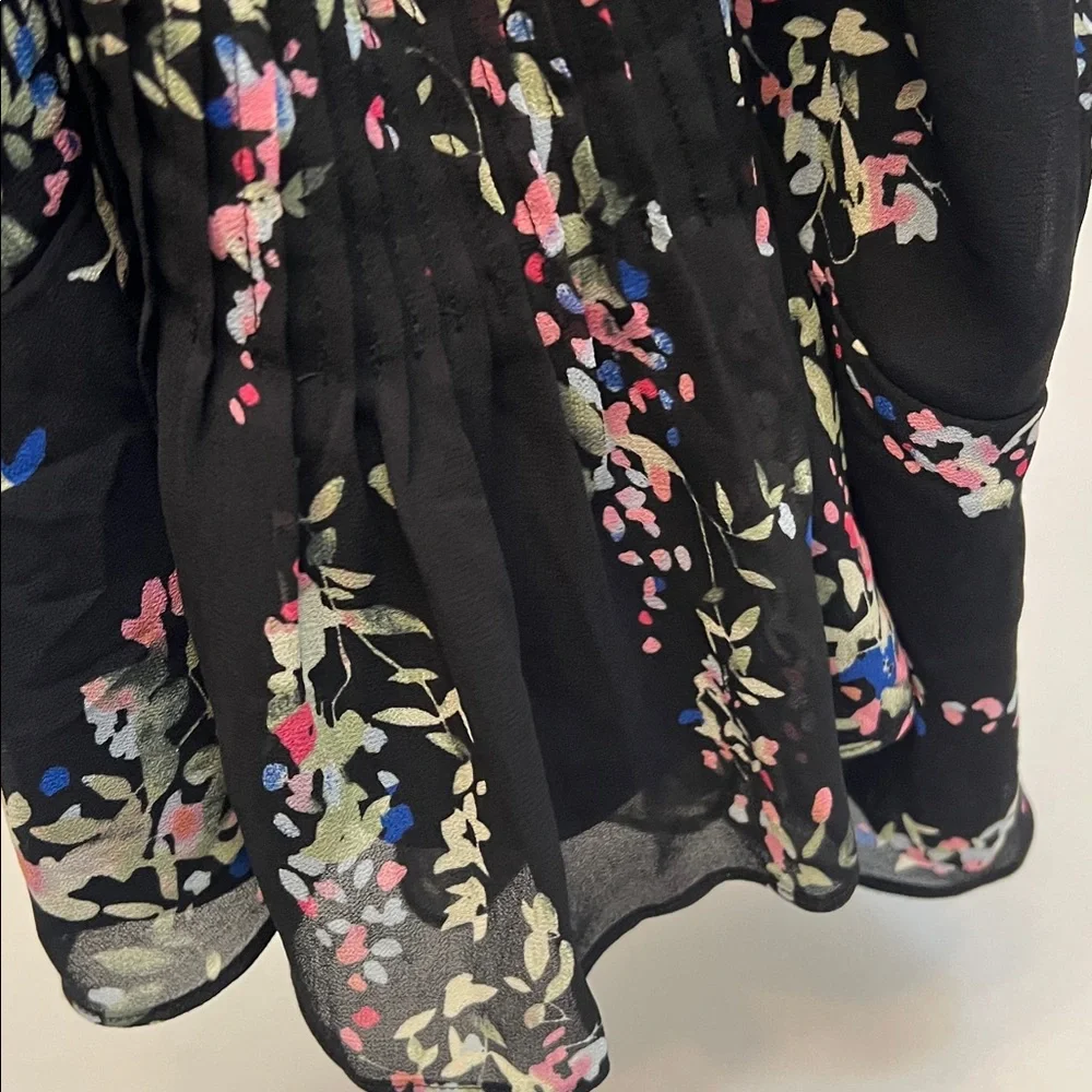 REISS FLORAL PLEATED RUFFLE MINI SKIRT SIZE 6